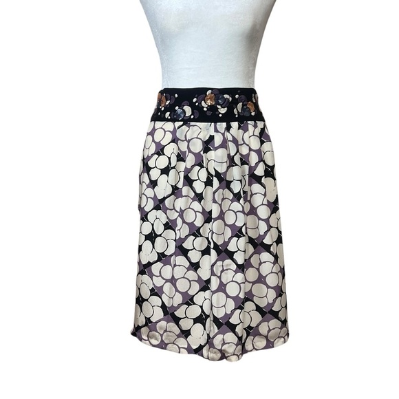 Floreat Dresses & Skirts - Floreat Anthropologie 100% Silk Pencil Skirt Ocean Mist Purple Blk Boho Size 14